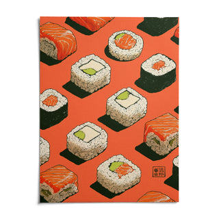 Sushi Wall, shown as an unframed paper print on a plain white background