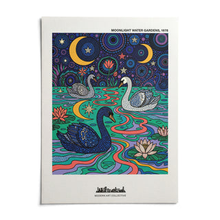 Swan Art Print, shown as an unframed paper print on a plain white background