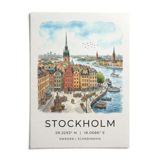 Sweden Landscape Poster, shown as an unframed paper print on a plain white background