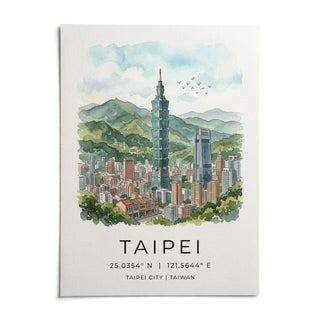 Taipei City Art Print, shown as an unframed paper print on a plain white background