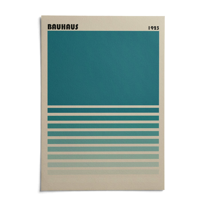 Teal Blue Gradient Wall Art, shown as an unframed paper print on a plain white background