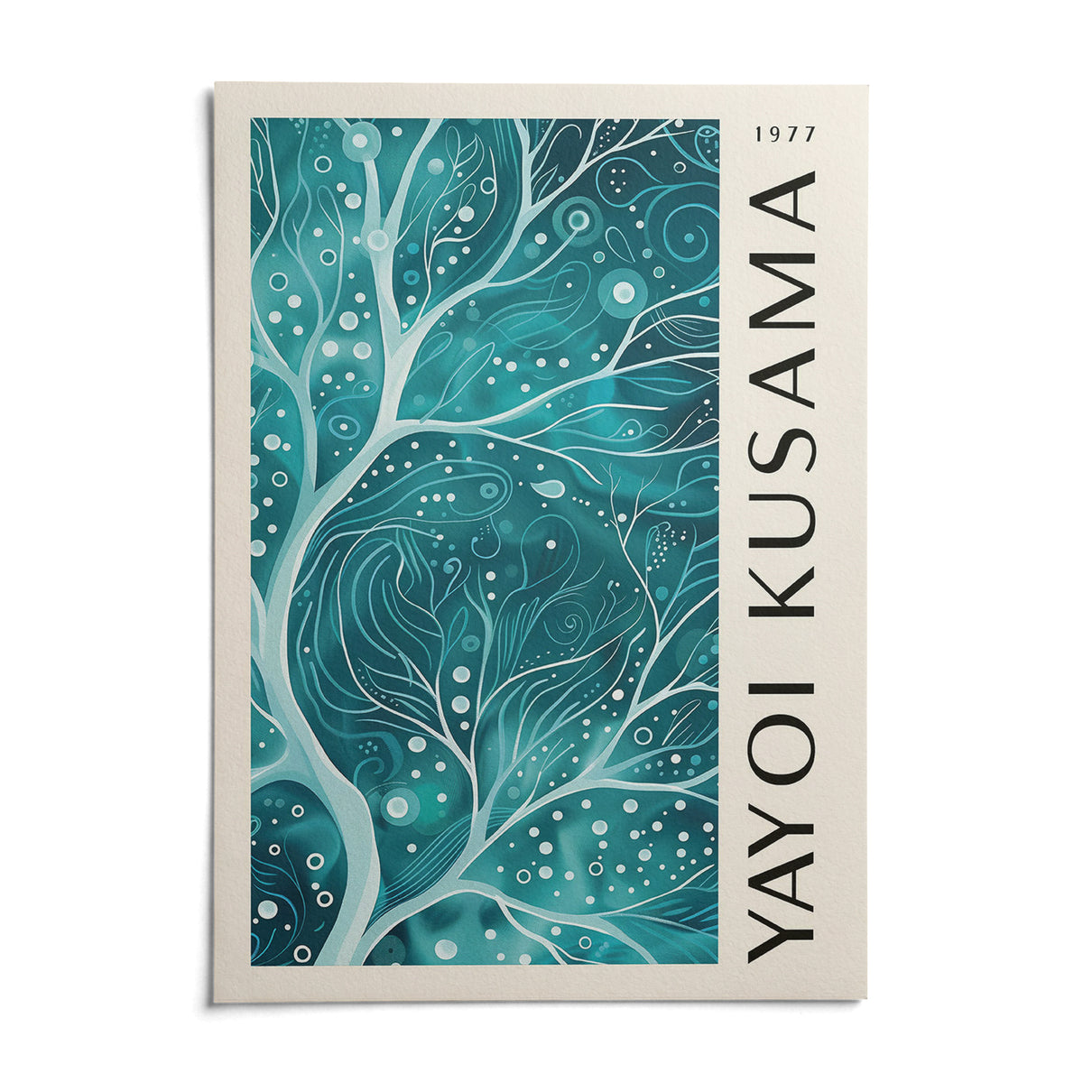 Teal Color Wall Art, shown as an unframed paper print on a plain white background