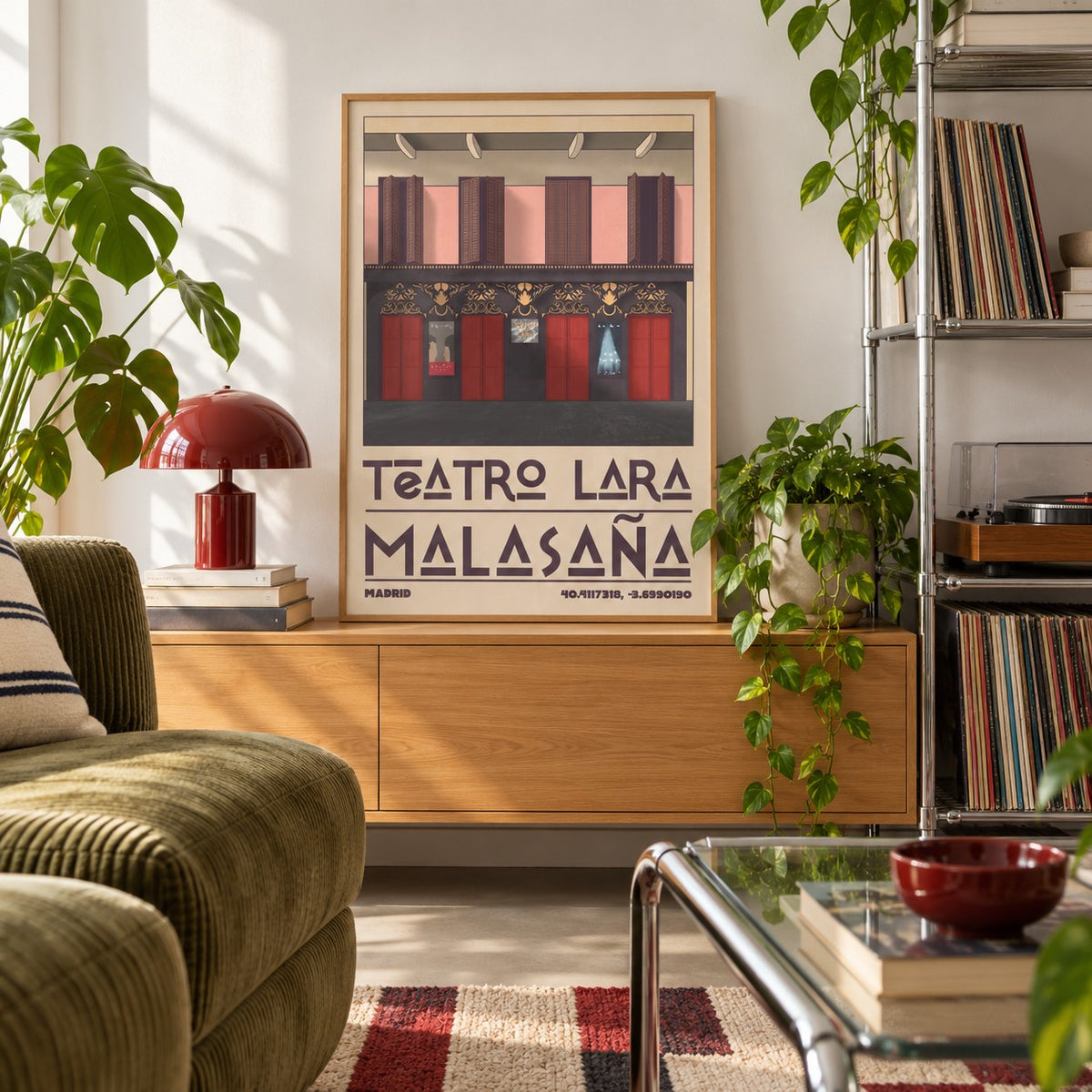 Teatro Lara Wall Art shown in a creative reading corner (frame not included)