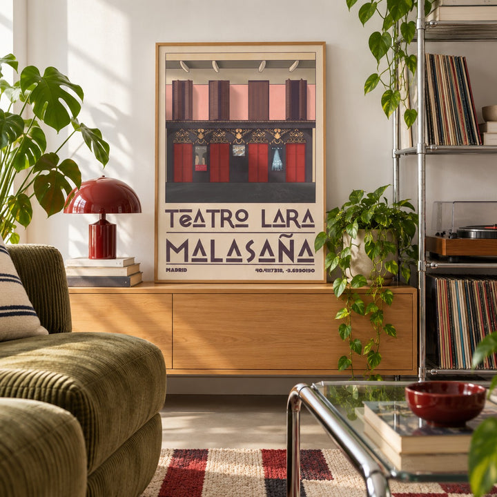 Teatro Lara Wall Art shown in a creative reading corner (frame not included)
