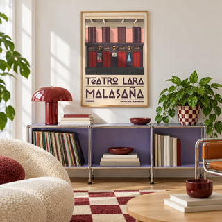 Teatro Lara Wall Art shown in a playful living room with a modular console (frame not included)