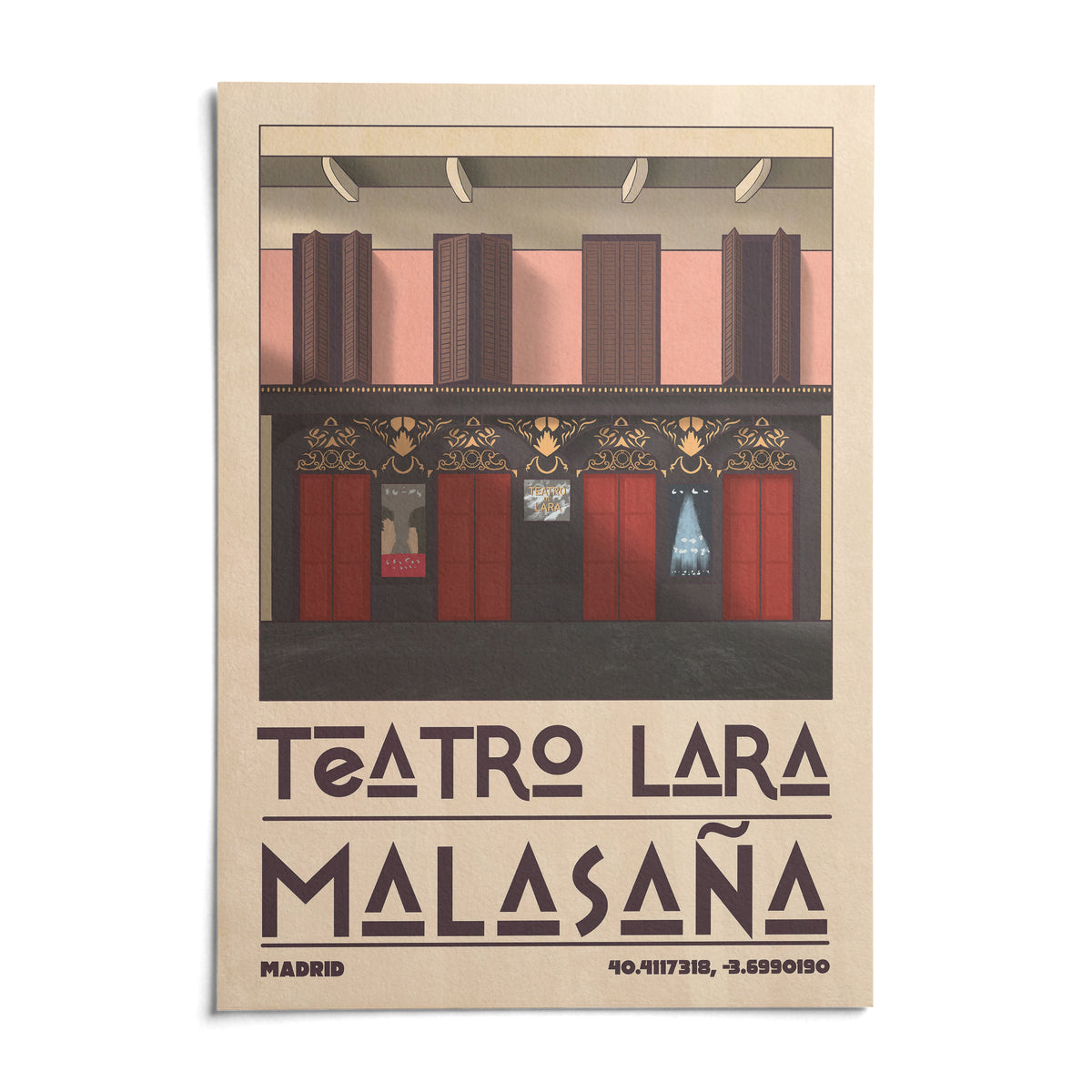 Teatro Lara Wall Art, shown as an unframed paper print on a plain white background