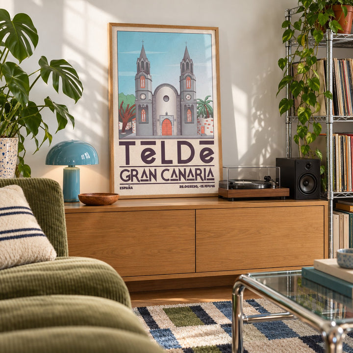 Telde Gran Canaria Art Print shown in a creative reading corner (frame not included)
