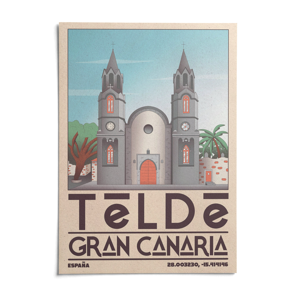 Telde Gran Canaria Art Print, shown as an unframed paper print on a plain white background