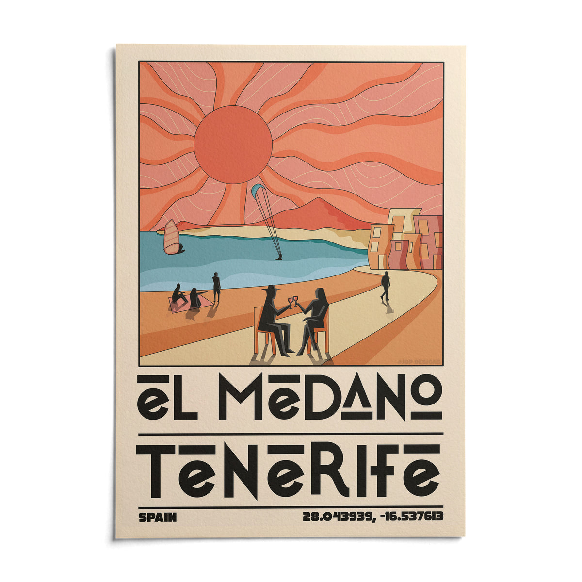 Tenerife Travel Poster, shown as an unframed paper print on a plain white background