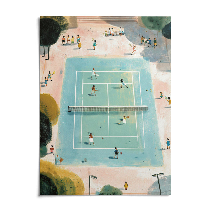 Tennis Game Art Print, shown as an unframed paper print on a plain white background