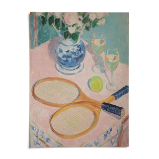 Tennis Still Life Print, shown as an unframed paper print on a plain white background
