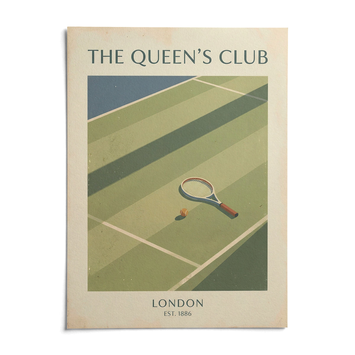Tennis Wall Art, shown as an unframed paper print on a plain white background
