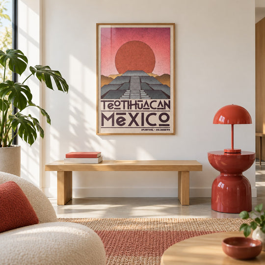 Solnedgång vid Teotihuacan