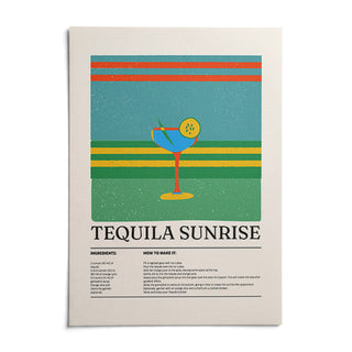 Tequila Wall Art, shown as an unframed paper print on a plain white background