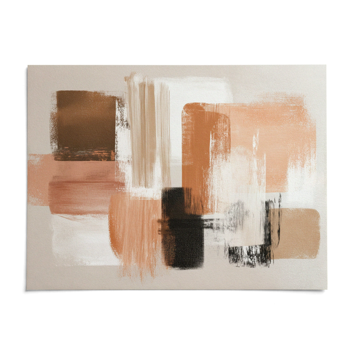 Terracotta and Cream Wall Art Abstract Print () Reviews, shown as an unframed paper print on a plain white background