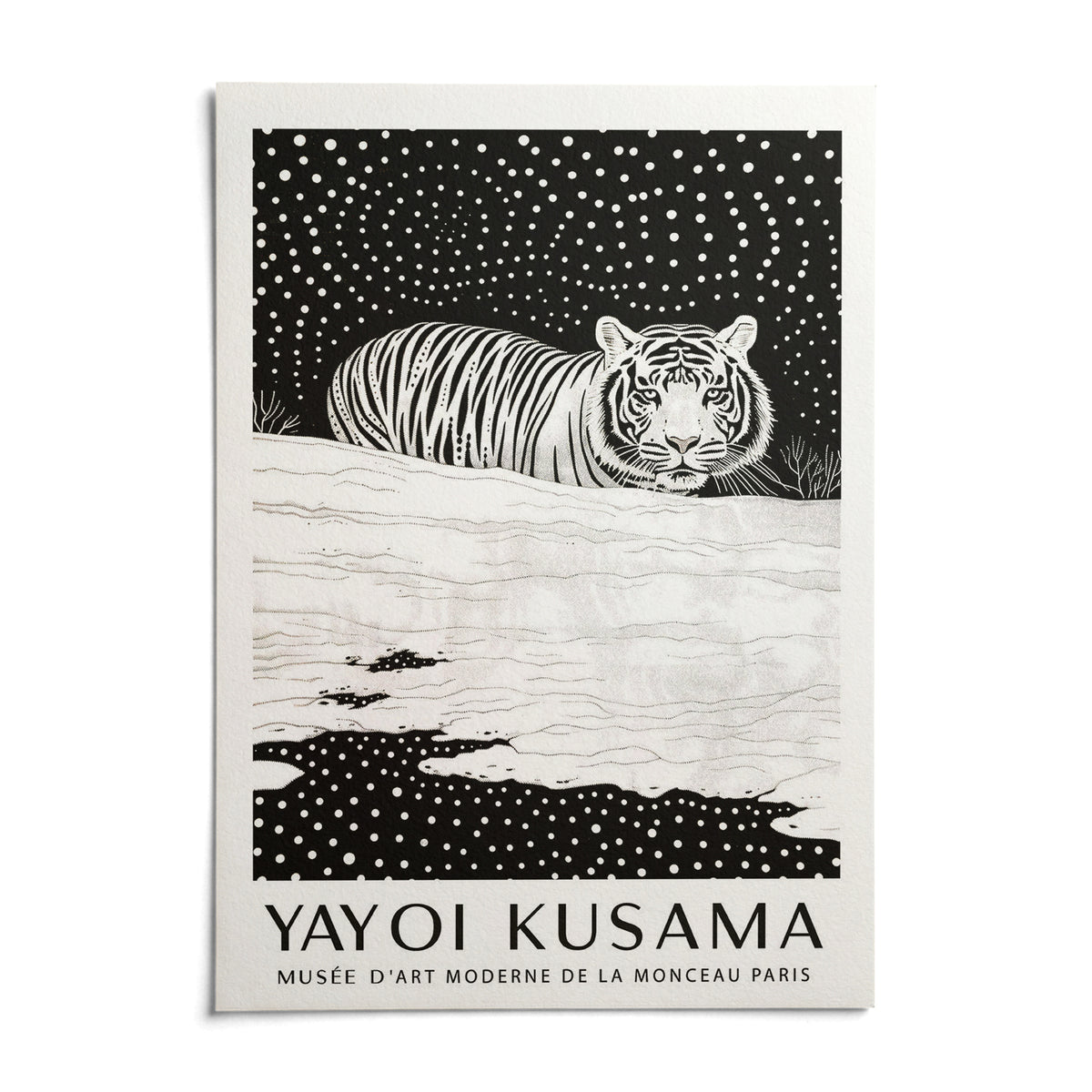 Snow Tiger Print, shown as an unframed paper print on a plain white background