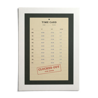 Time Card Print, shown as an unframed paper print on a plain white background