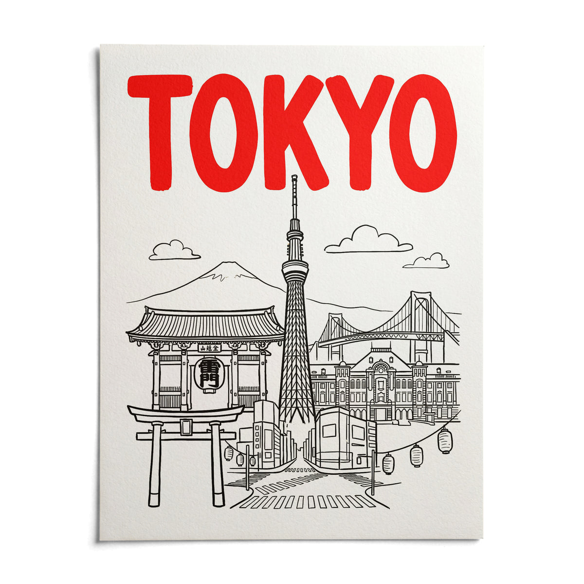 Tokyo City Wall Art, shown as an unframed paper print on a plain white background