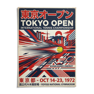 Tokyo Open Tennis Print, shown as an unframed paper print on a plain white background