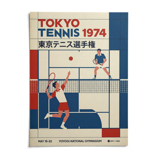 Tokyo Tennis Poster, shown as an unframed paper print on a plain white background