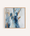 Abstract Blue Wall Art with bold blue and gold for living room poster