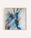 Blue Abstract Wall Art with Blue and Gold for living room wall art