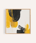 Abstract Black and Yellow Art for living room in yellow and black wall art print