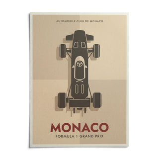 Top-Down Racing Car Poster, shown as an unframed paper print on a plain white background