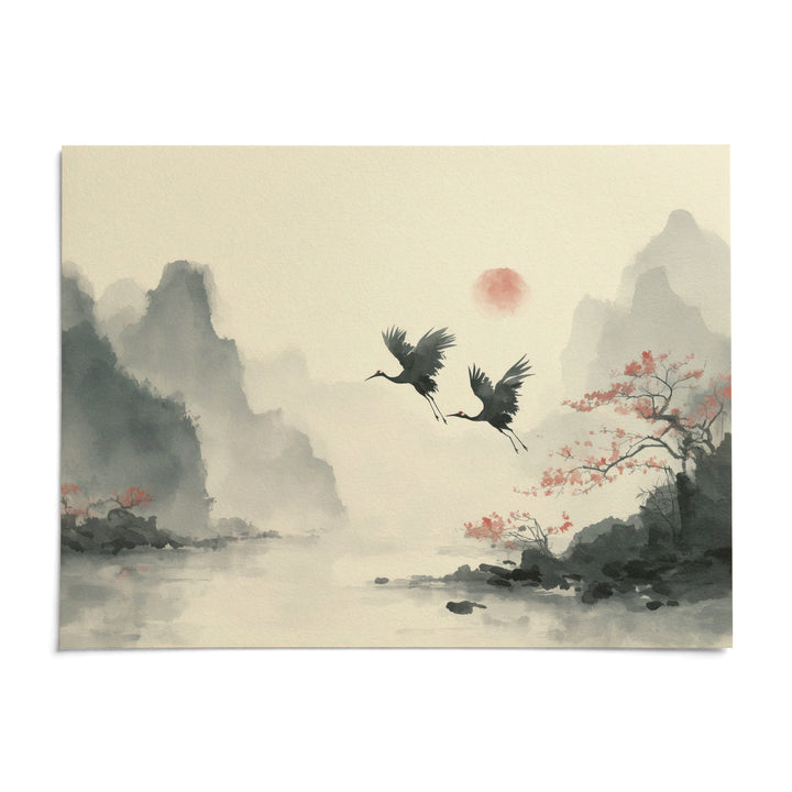 Traditional Ink Wall Art, shown as an unframed paper print on a plain white background