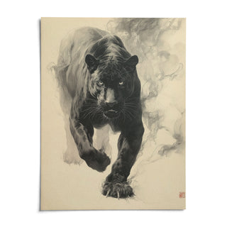 Traditional Japanese Ink Art, shown as an unframed paper print on a plain white background