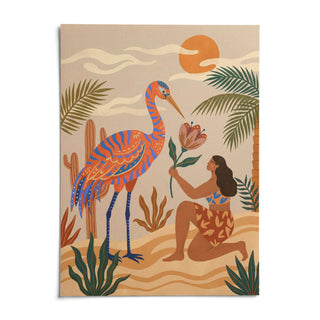 Tropical Bird Artwork, shown as an unframed paper print on a plain white background
