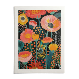 Tropical Floral Print, shown as an unframed paper print on a plain white background
