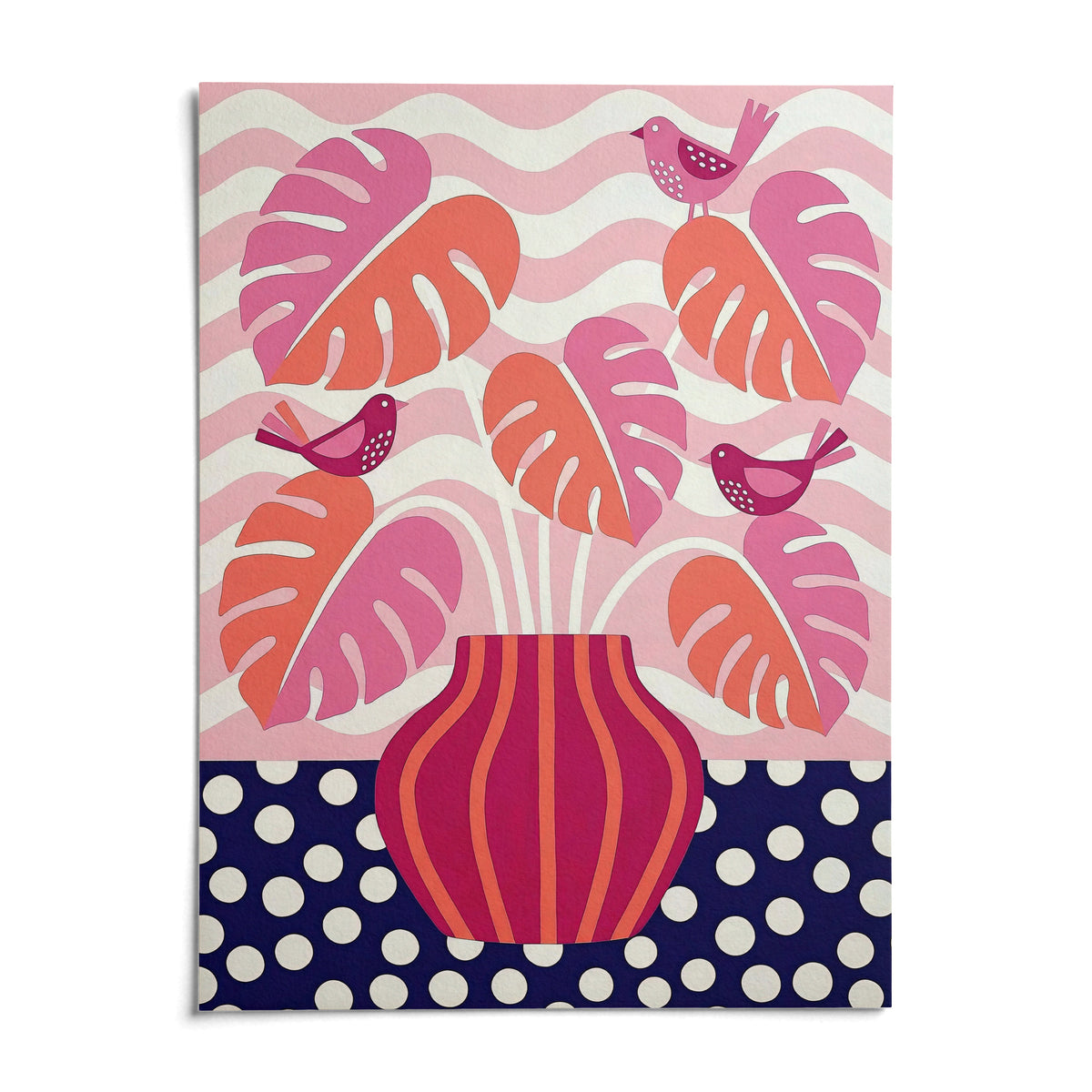 Tropical Plant Wall Art, shown as an unframed paper print on a plain white background