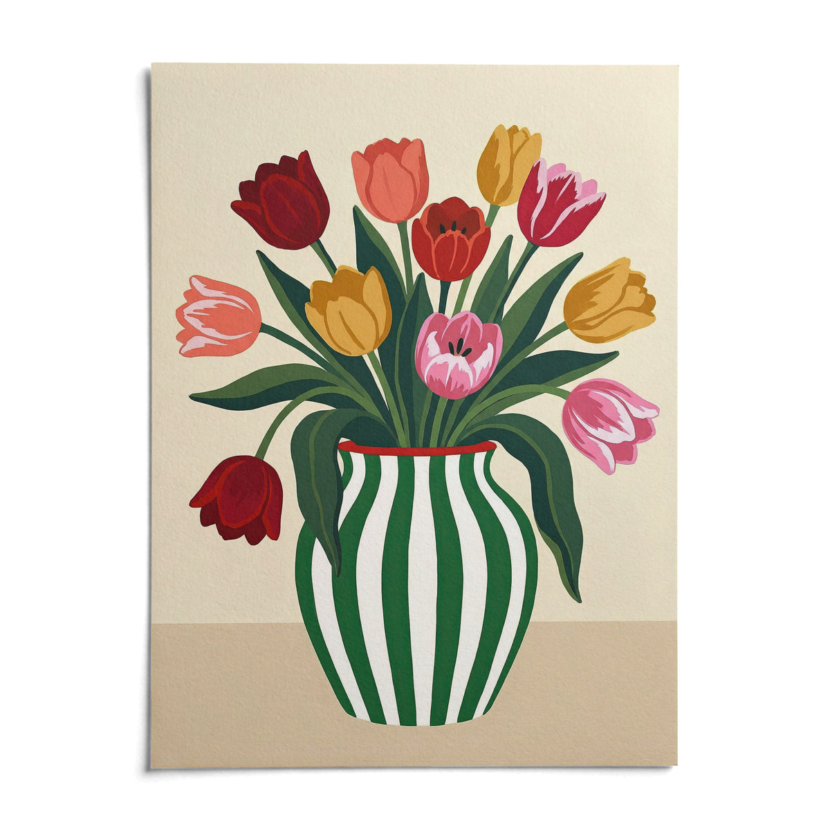 Tulip Art Print, shown as an unframed paper print on a plain white background