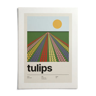 Tulip Field Print, shown as an unframed paper print on a plain white background