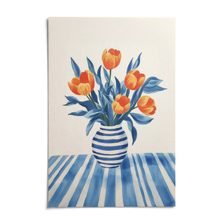 Tulip Wall Art, shown as an unframed paper print on a plain white background