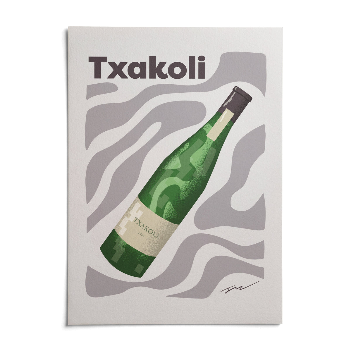 Txakoli Poster, shown as an unframed paper print on a plain white background