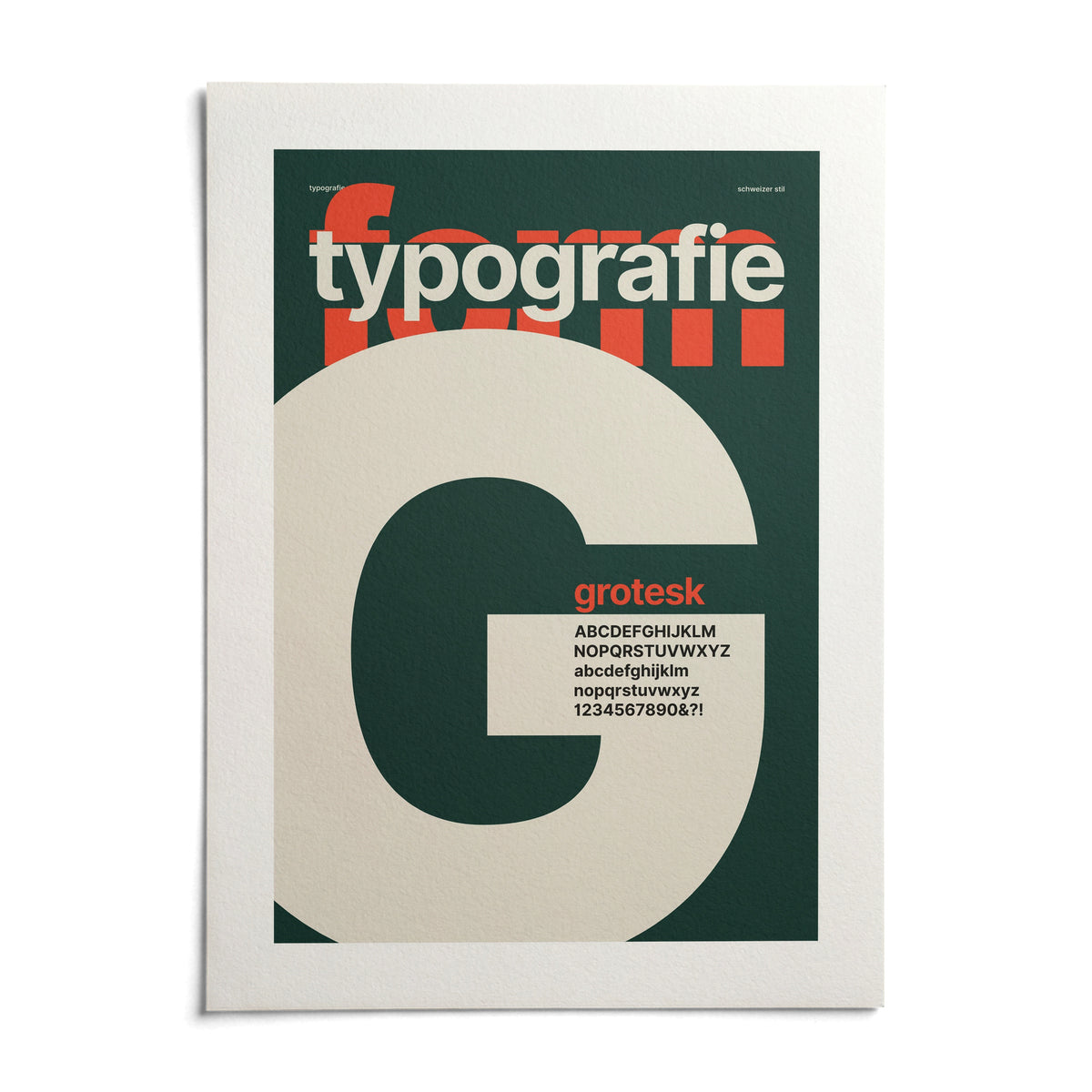 Type Poster, shown as an unframed paper print on a plain white background
