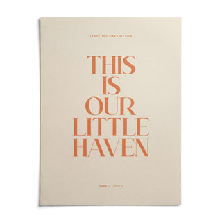 Typography Art Print, shown as an unframed paper print on a plain white background
