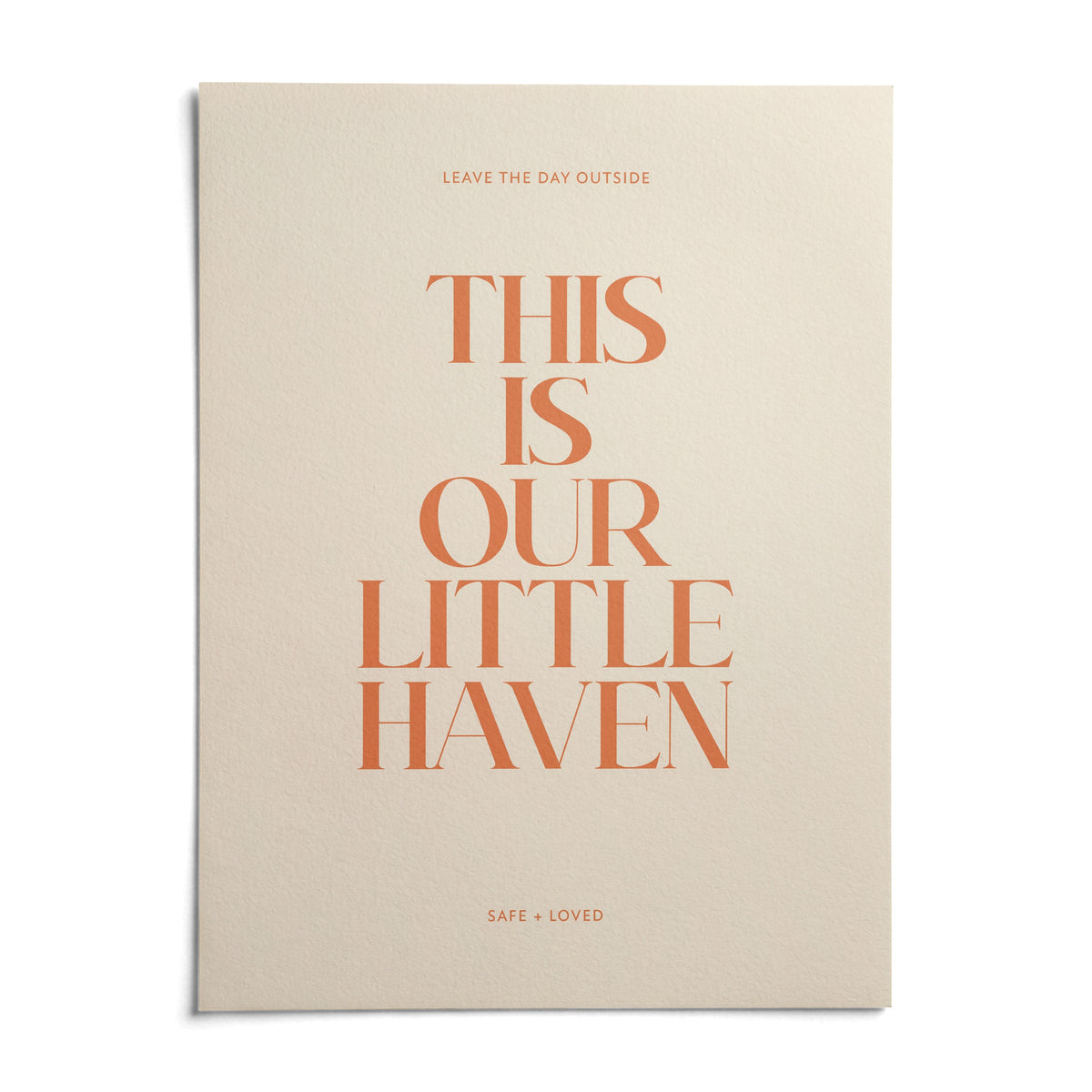 Typography Art Print, shown as an unframed paper print on a plain white background