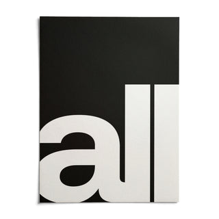 Typography Art Prints, shown as an unframed paper print on a plain white background