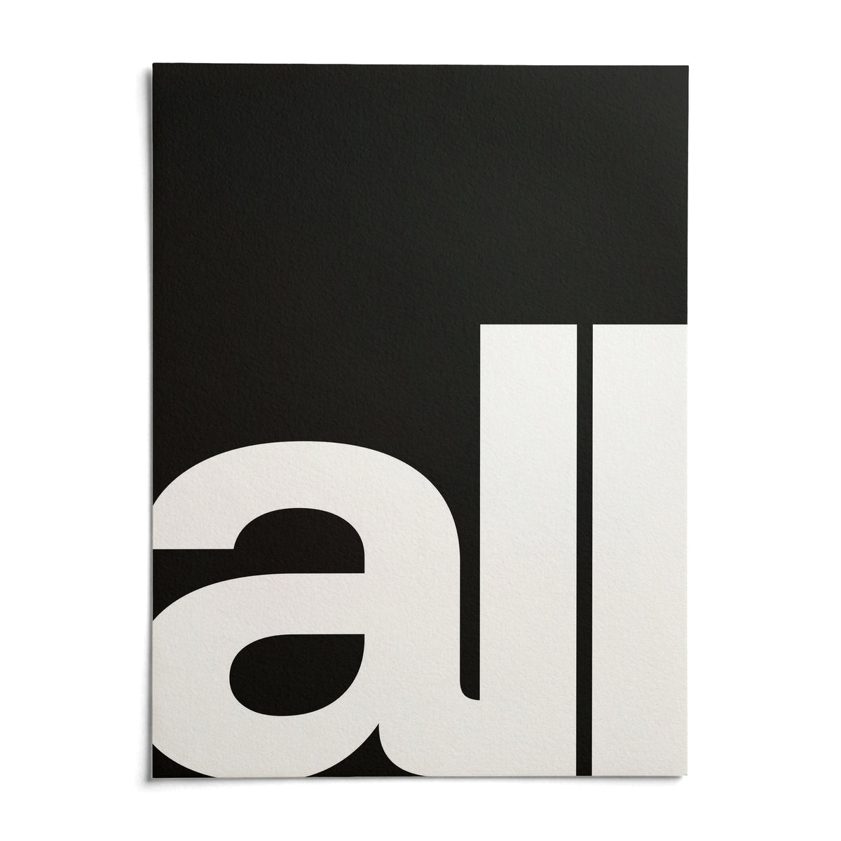 Typography Art Prints, shown as an unframed paper print on a plain white background