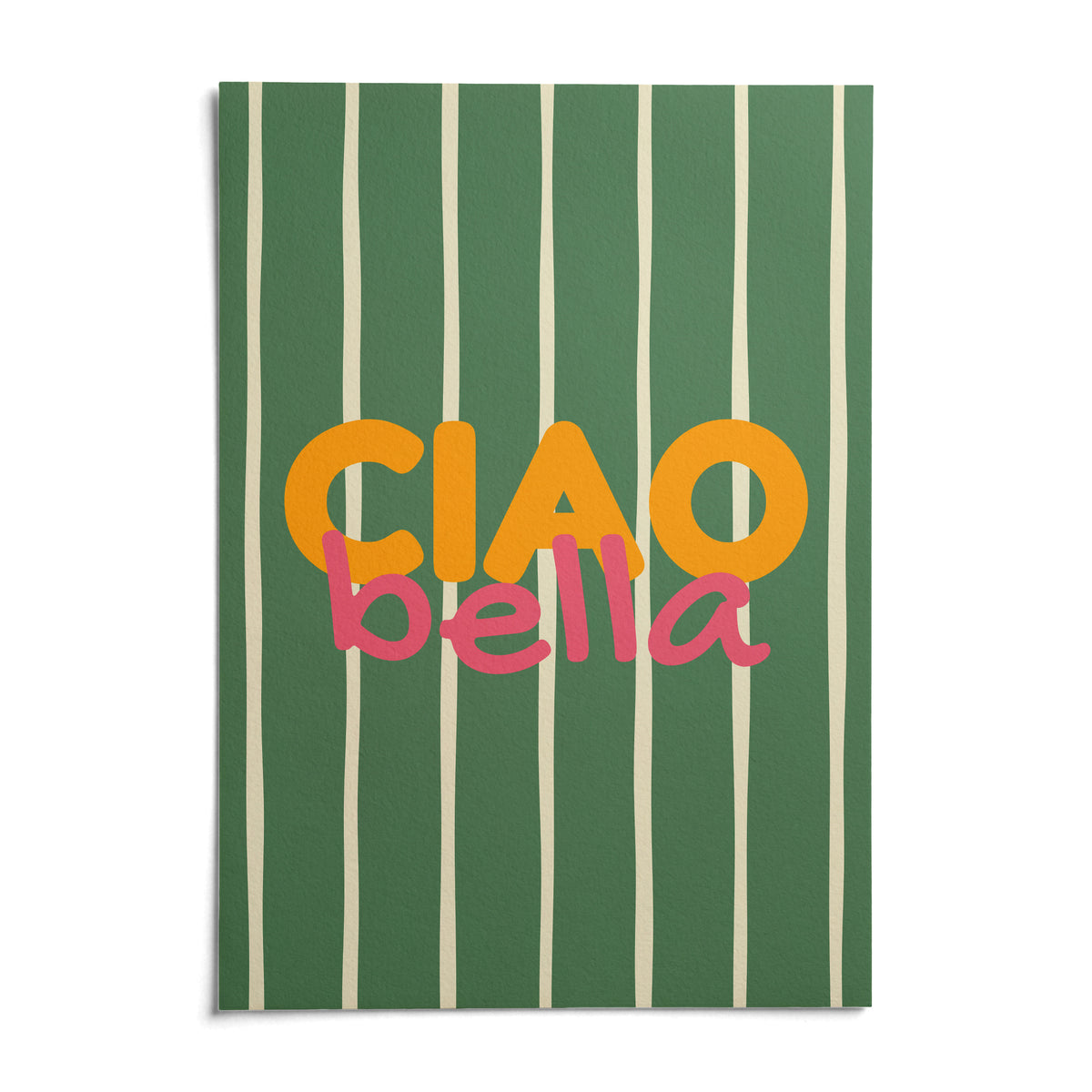 Typography Wall Art, shown as an unframed paper print on a plain white background