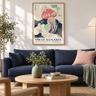Unique Large Wall Art, framed on the wall of a calm modern living room with a soft white wall and a light oak floor