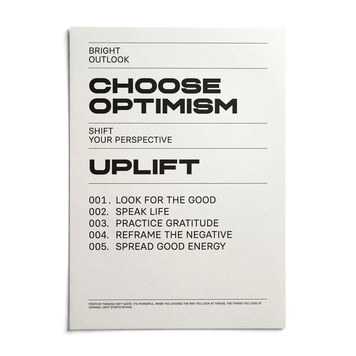 Uplifting Wall Art, shown as an unframed paper print on a plain white background