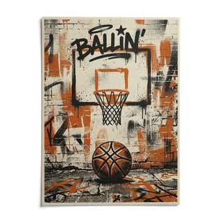 Urban Basketball Print, shown as an unframed paper print on a plain white background