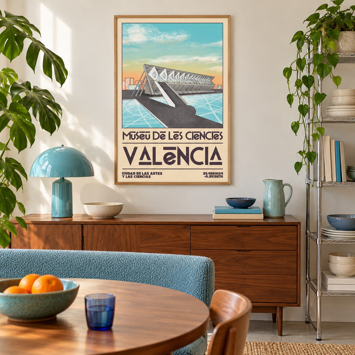 Valencia Art Print shown in a creative city apartment (frame not included)