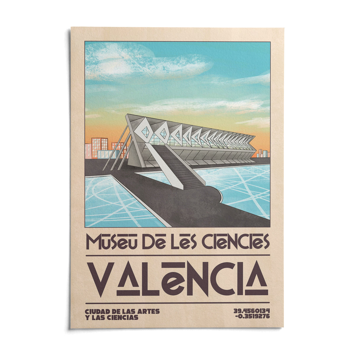 Valencia Art Print, shown as an unframed paper print on a plain white background
