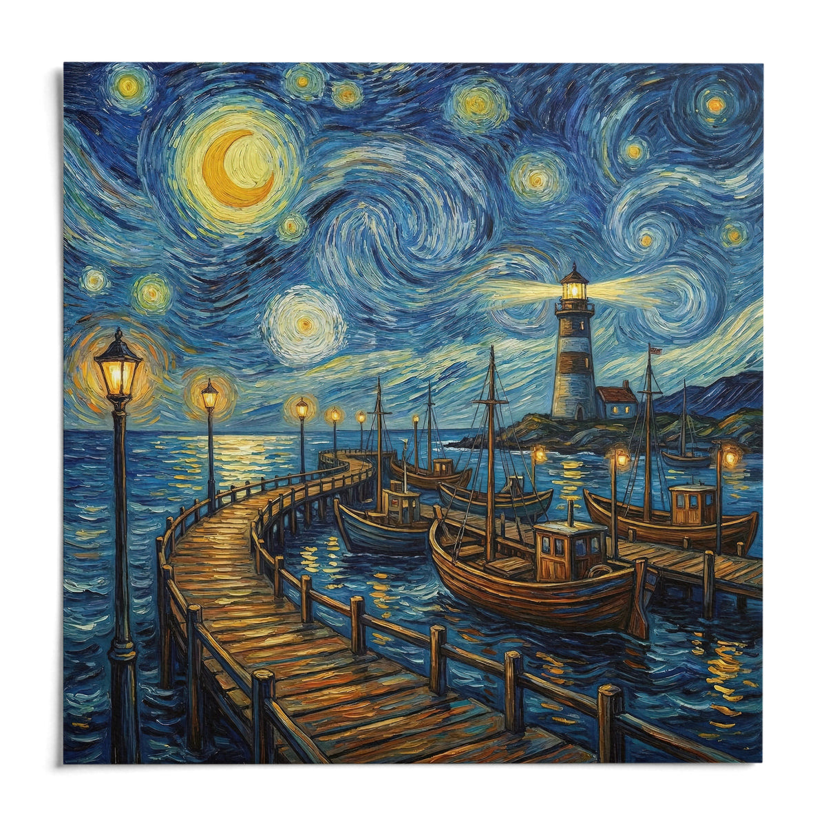 Van Gogh Poster, shown as an unframed paper print on a plain white background
