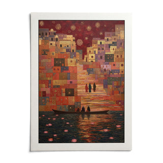 Varanasi Art Print, shown as an unframed paper print on a plain white background